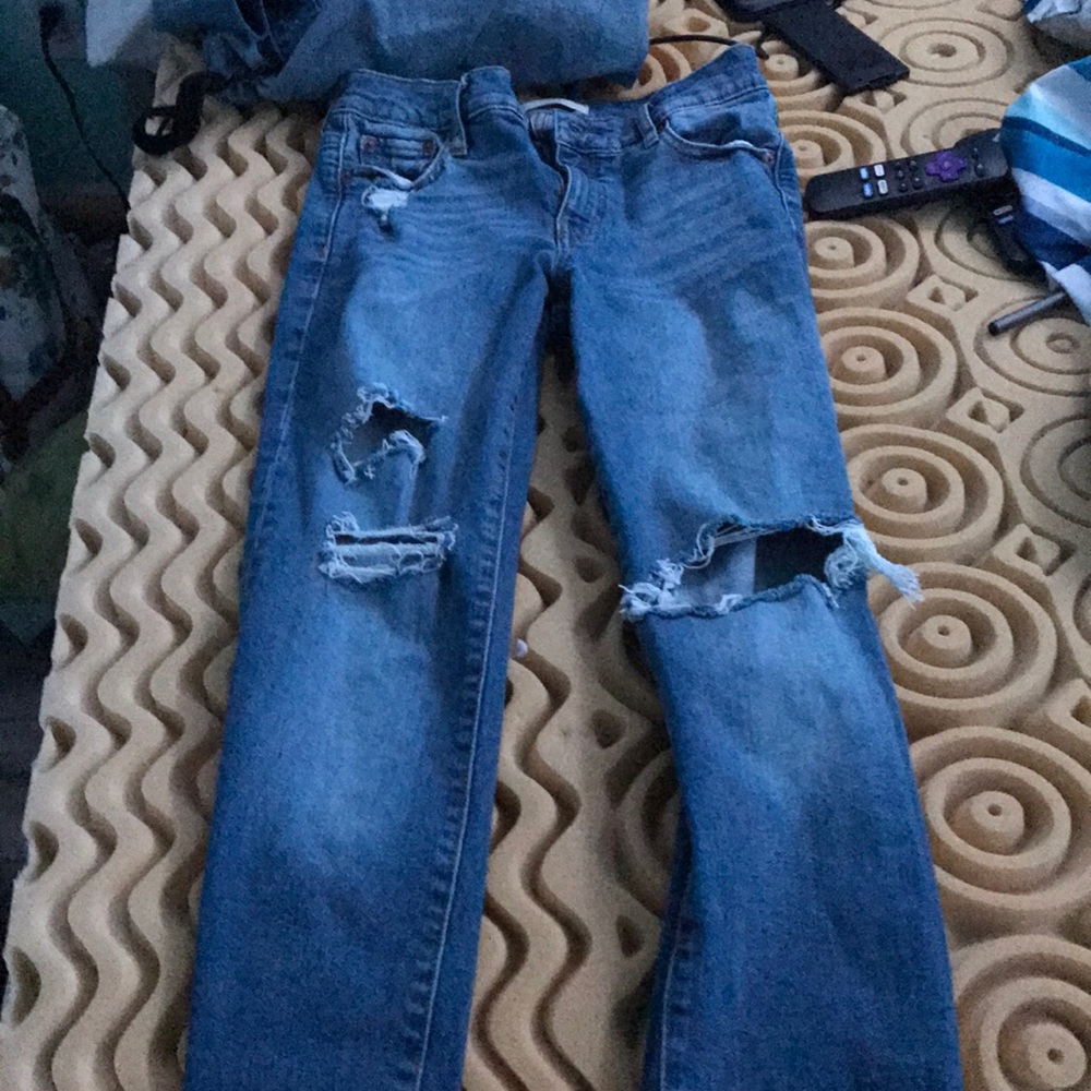 Jeans with flames